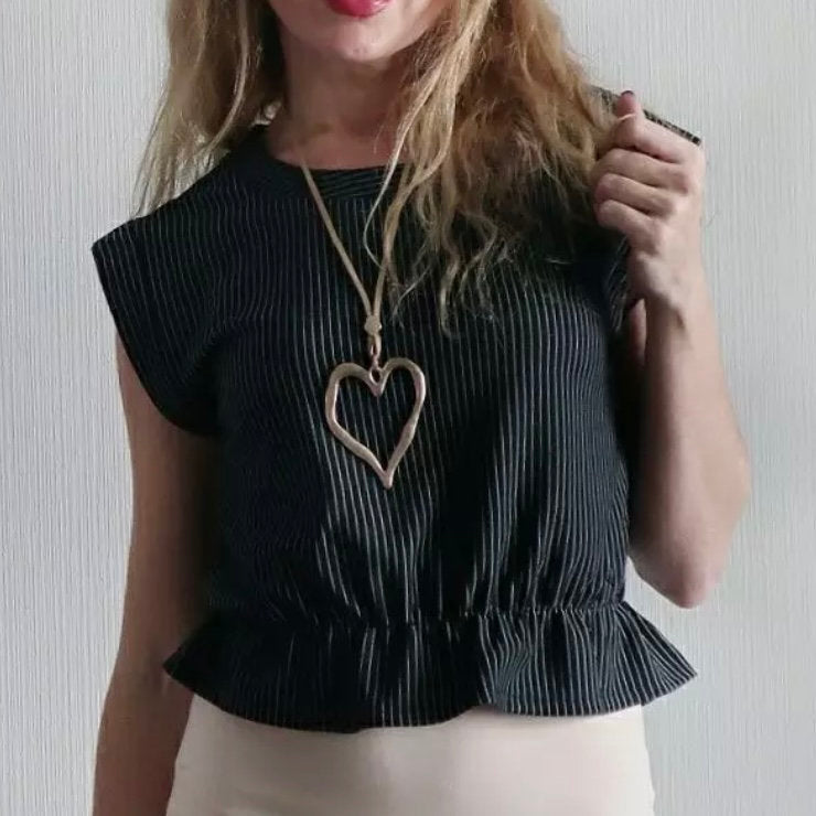 Love Heart Pendant on a Gold or Black Rope Chain Long Necklace Available with Gold or Silver Coloured Heart