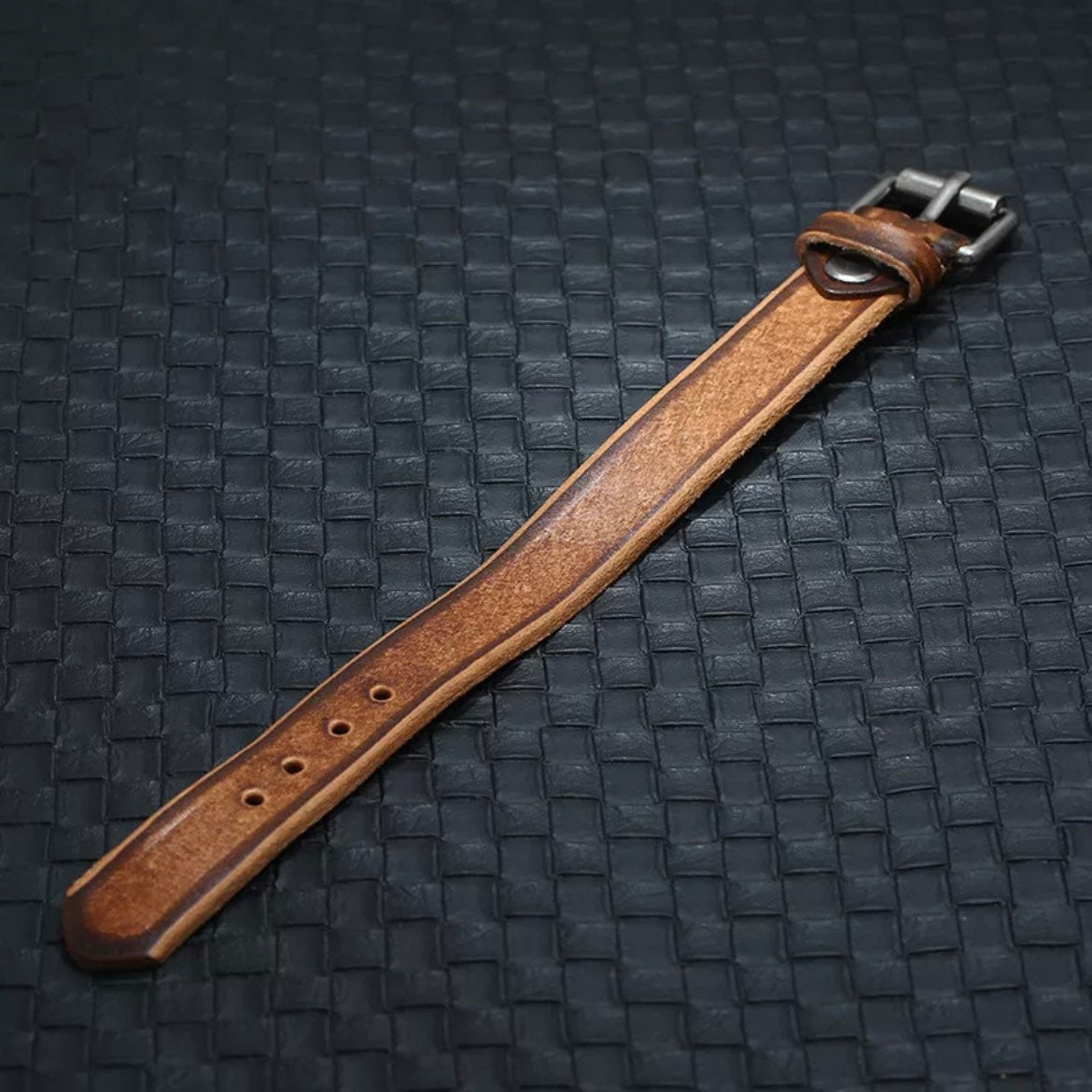 Slim Trendy Brown Leather Belt Style Leather Bracelet