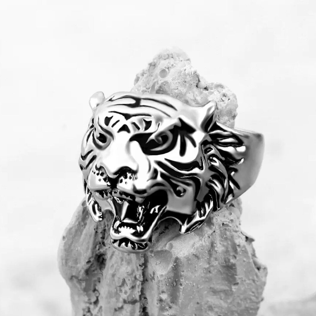 Animal Silver Tiger Ring