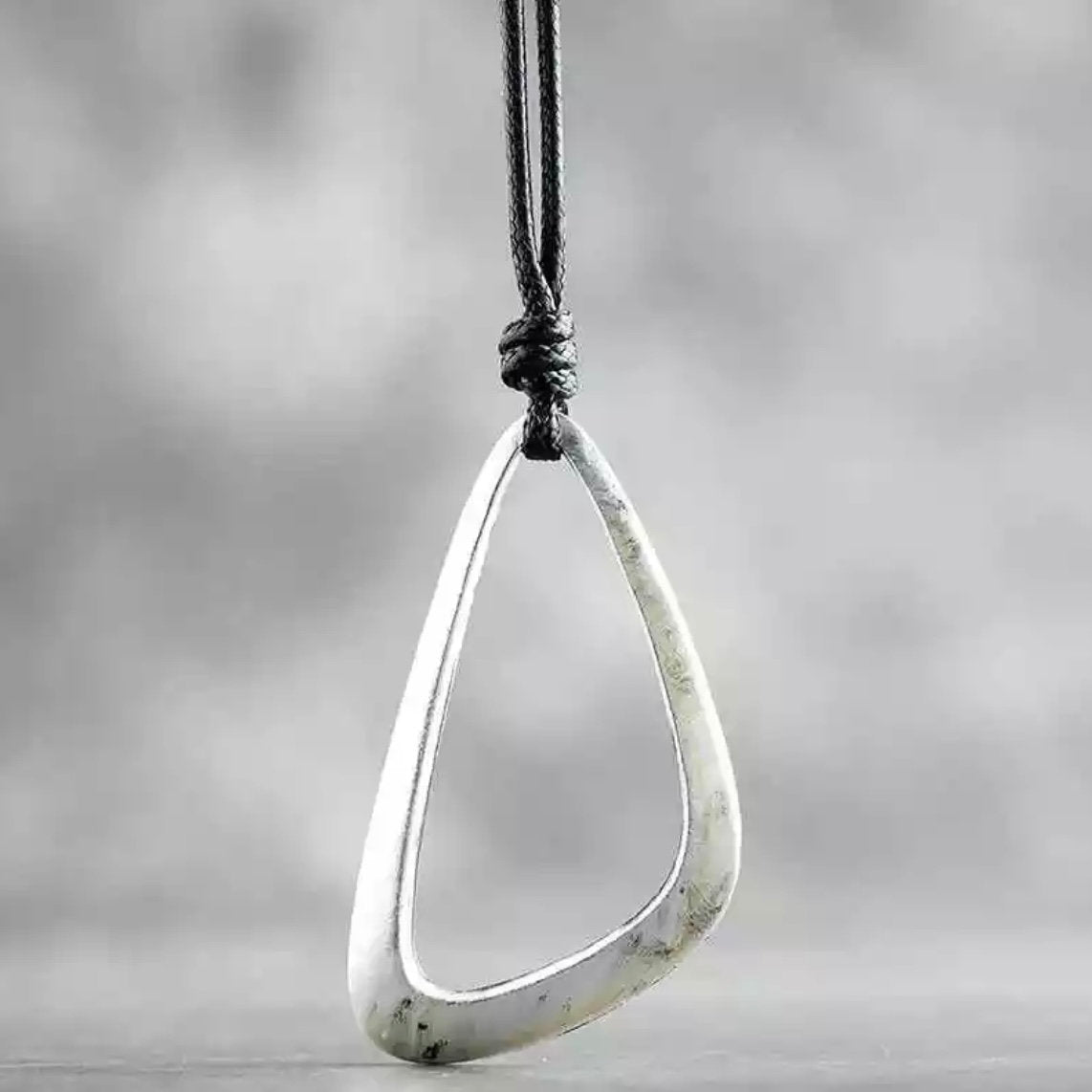 Long Sweater Triangle Pendant Statement Necklace