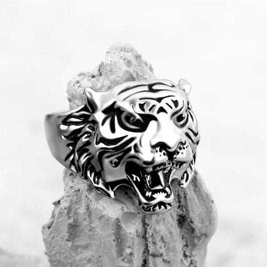 Animal Silver Tiger Ring