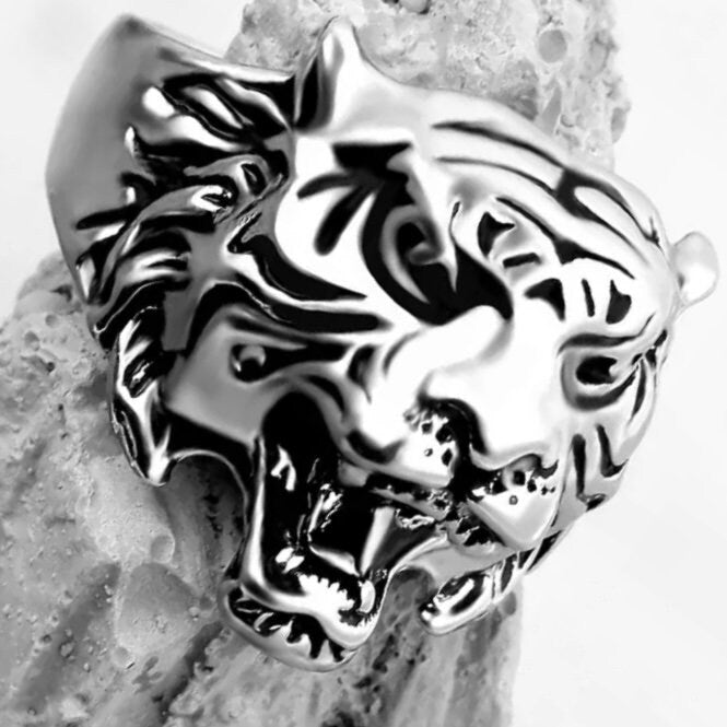 Animal Silver Tiger Ring