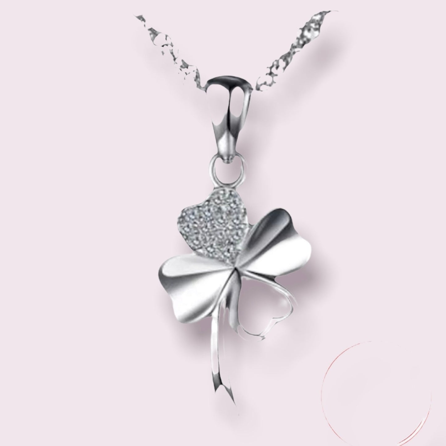 Beautiful Lucky Four Leaf Clover Style Crystal Pendant Necklace