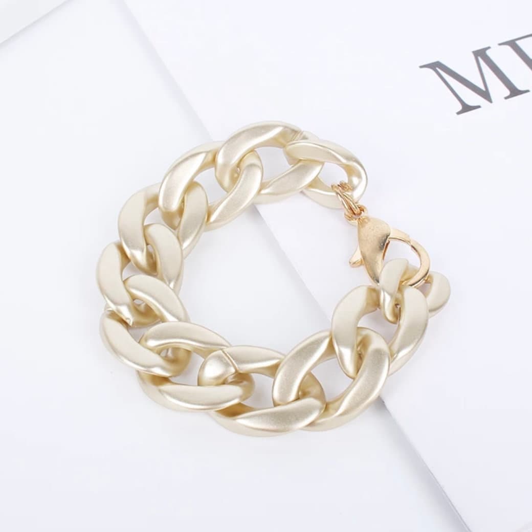 Chunky Cuban Thick Gold Colour Chain Bracelet Bangle