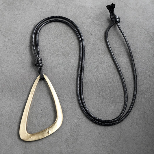 Long Sweater Triangle Pendant Statement Necklace