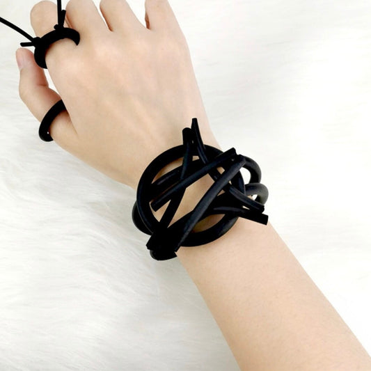 Funky Handmade Punk Style Rubber Bracelet Bangle