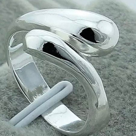 Simple Stunning Water Drop Silver Bijoux Open Ring