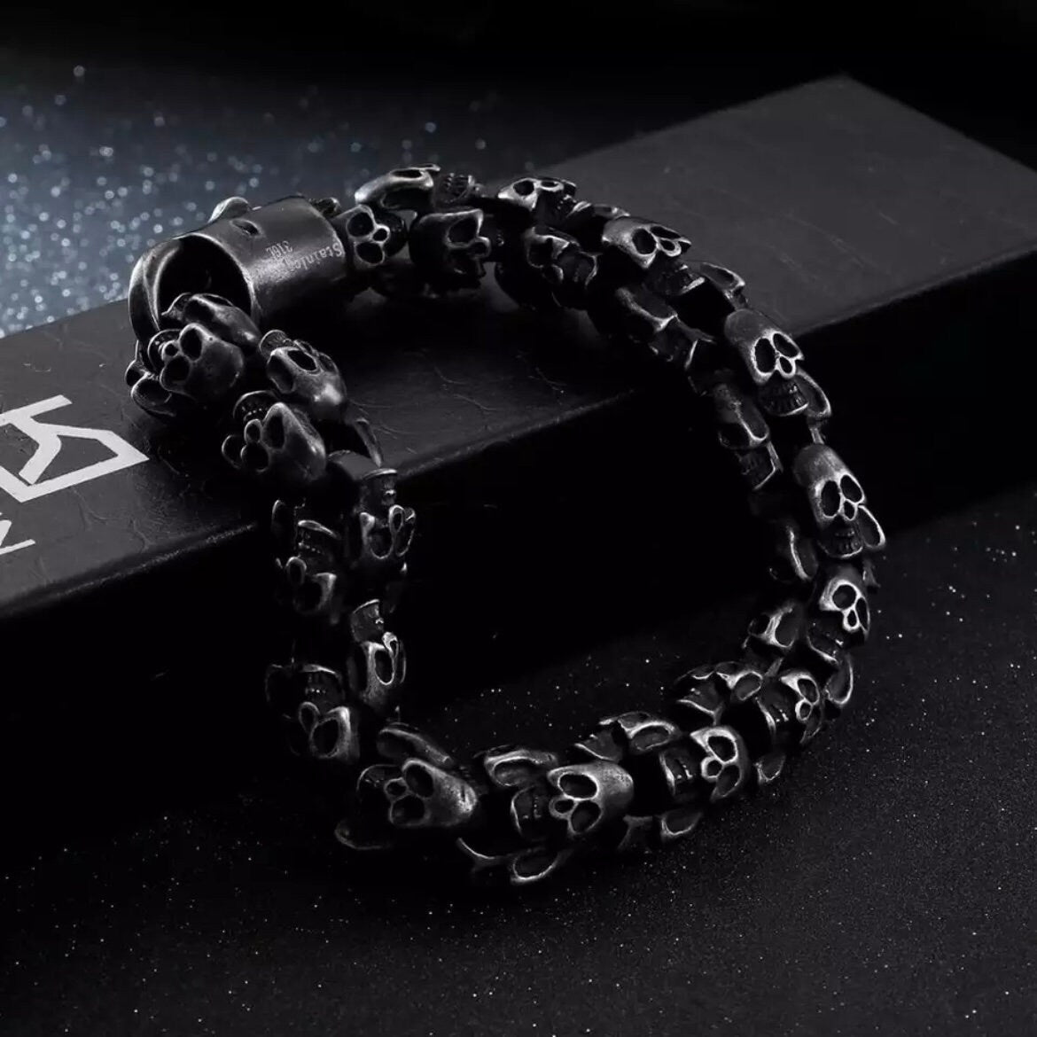 Vintage Skull Stainless Steel Black Retro Bracelet