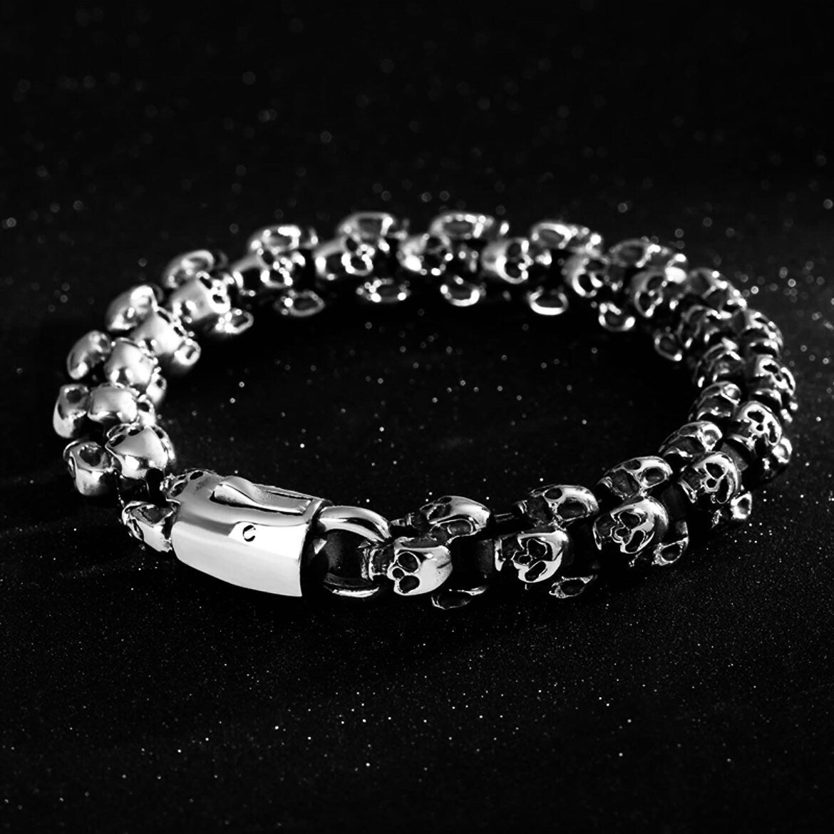 Vintage Skull Stainless Steel Black Retro Bracelet