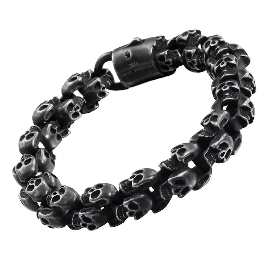 Vintage Skull Stainless Steel Black Retro Bracelet