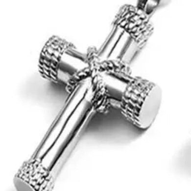 Metal Funeral Ashes Cremation Cross Urn Pendant Necklace