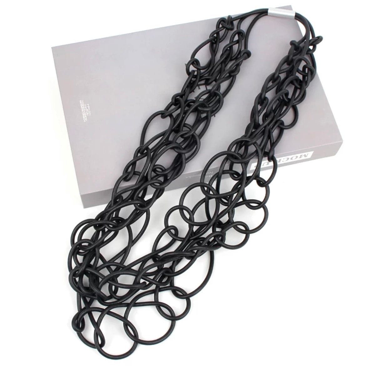 Gothic Three-Tier Twisted Rubber Necklace Available in Black or Brown Colours