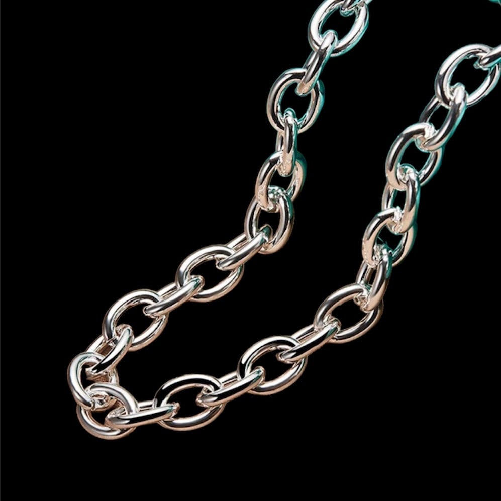 Original Simple Silver Colour Link Chain Necklace with Lobster Clasp