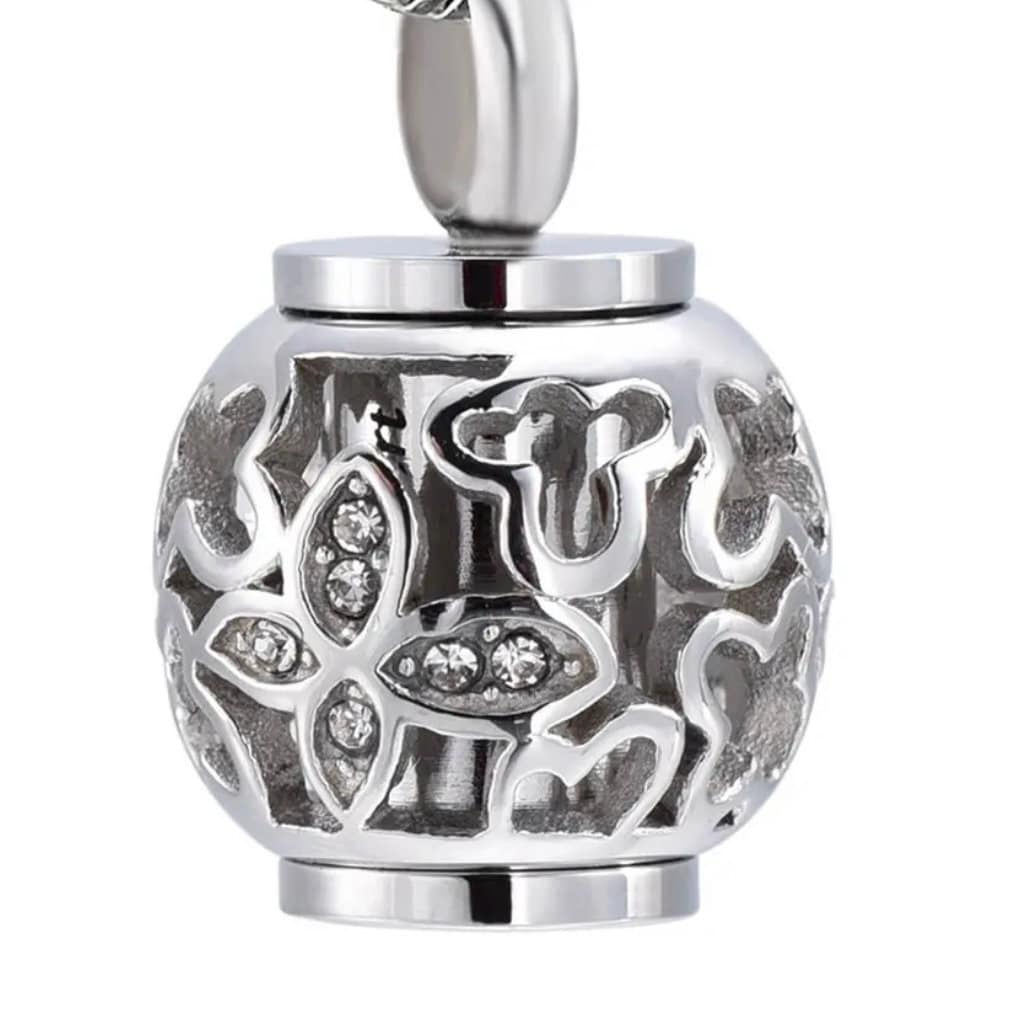 Hollow Butterfly Crystal Ashes Urn Memorial Cremation Pendant Necklace