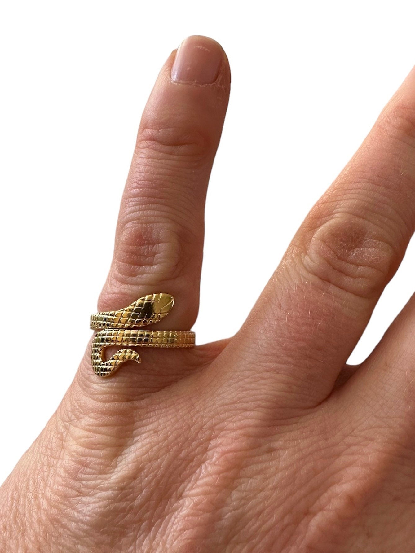 Beautifully Detailed Snake Serpent Silver Ring Available in Gold or Silver Colour