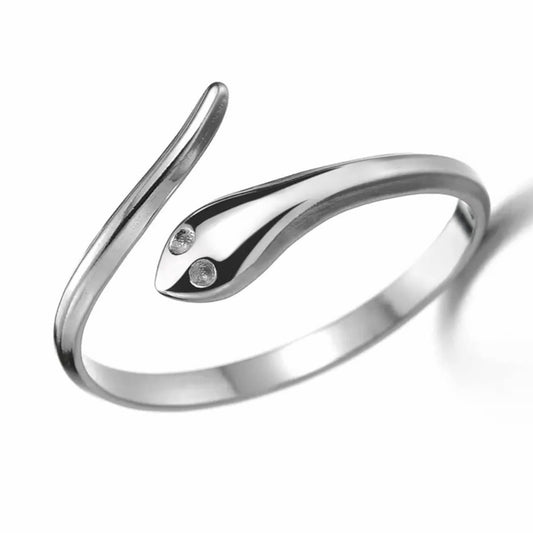 Delicate Silver or Gold Colour Snake Adjustable Fashion Ring