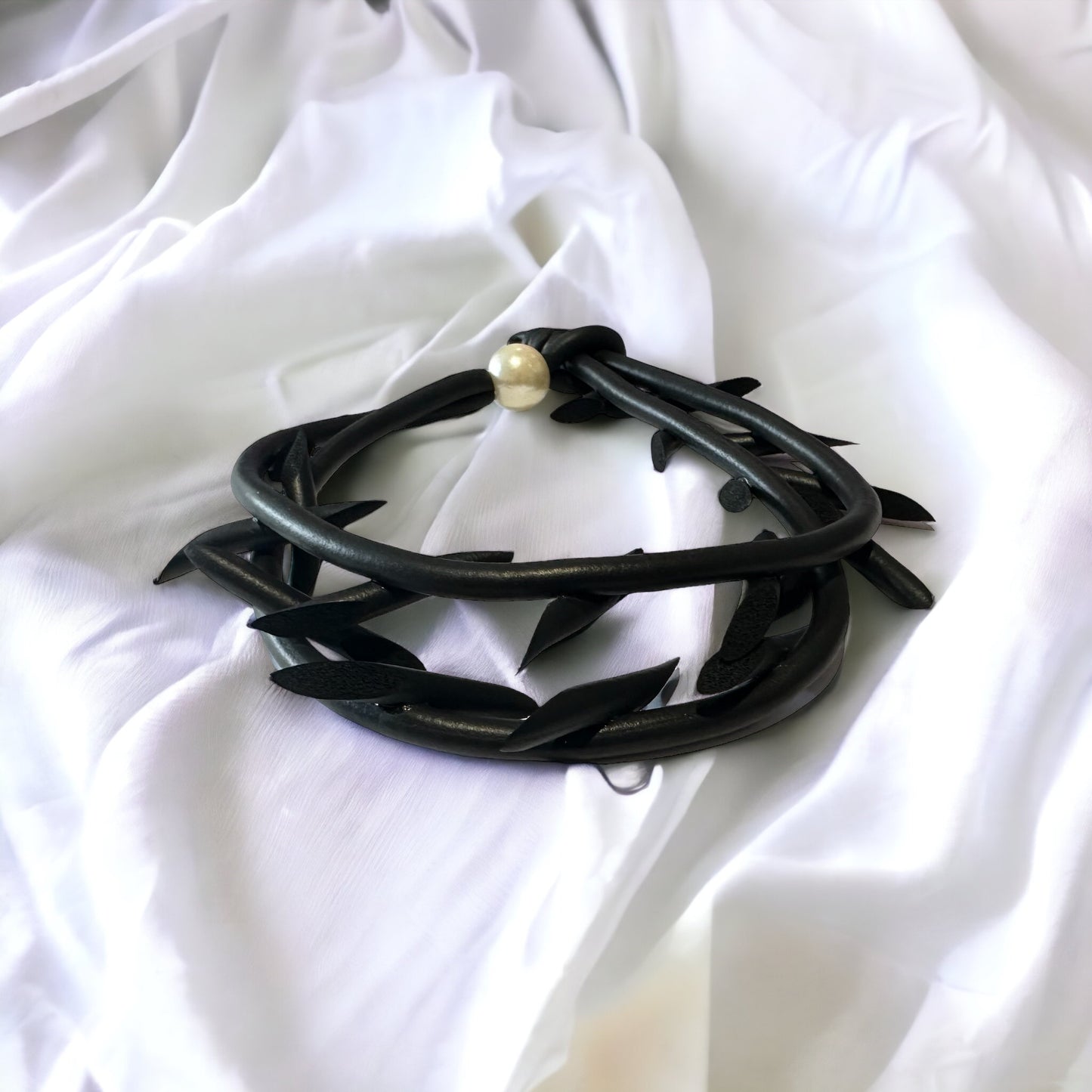 Black Rubber Soft Spike Gothic Punk Choker Necklace