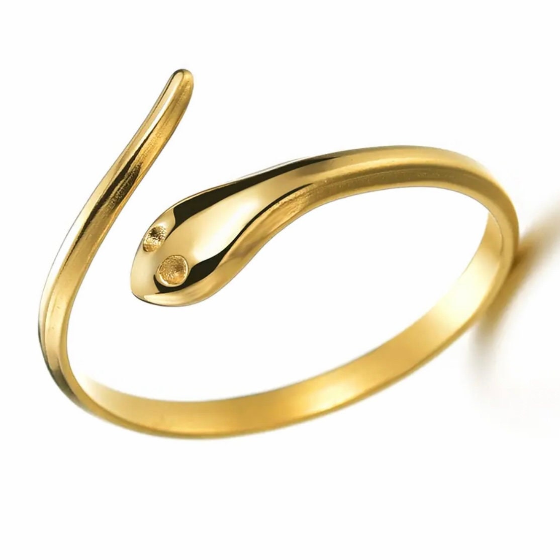 Delicate Silver or Gold Colour Snake Adjustable Fashion Ring