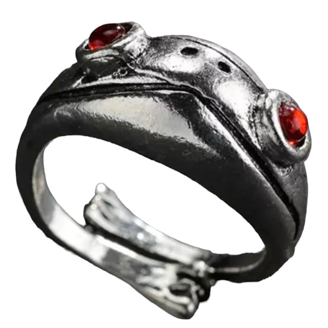 Red Eyed Vintage Frog Adjustable Fashion Ring