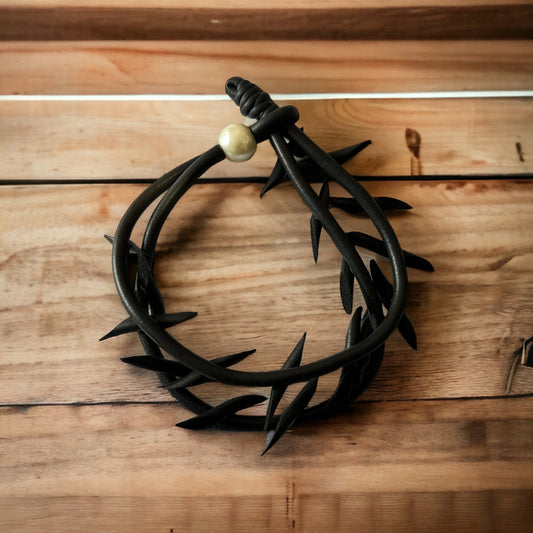 Black Rubber Soft Spike Gothic Punk Choker Necklace