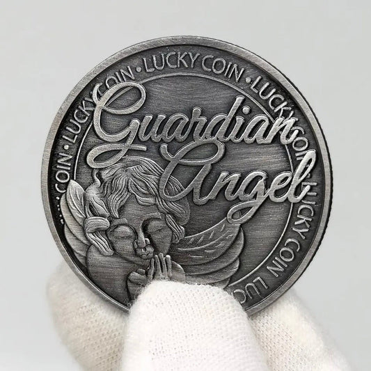 Guardian Angel Watch and Protect You Silver Souvenir Commemorative Gift Lucky Collectable Coin for a Friend Family Member Protectin Coin