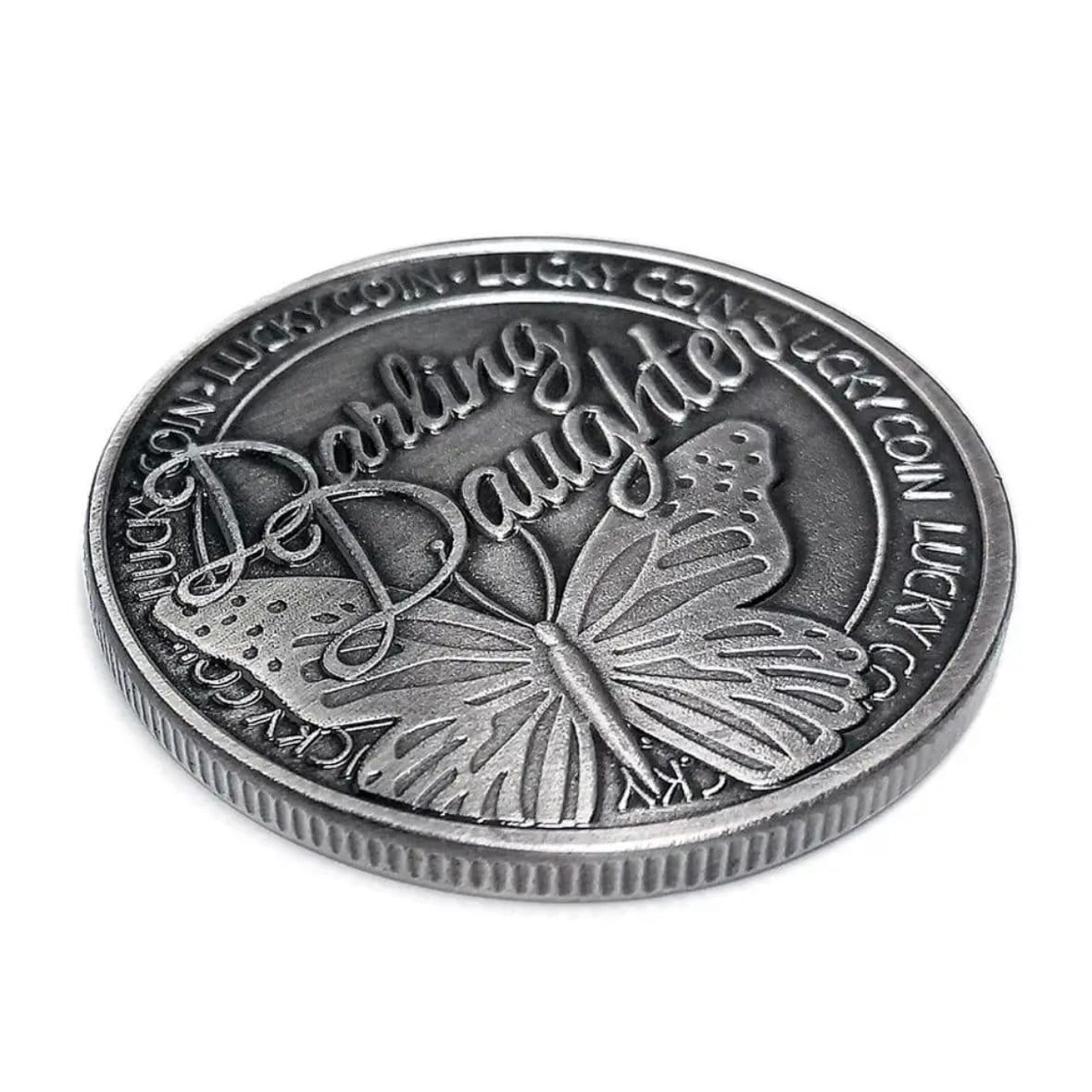 Butterfly Darling Dearest Proud Daughter Silver Souvenir Commemorative Gift Lucky Collectable Coin Gift for Daughter