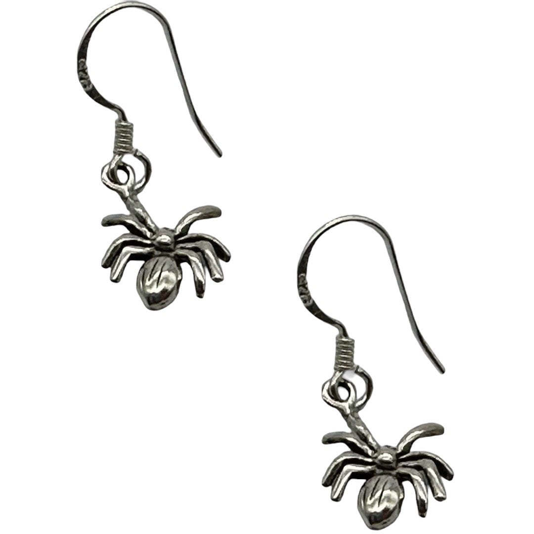 3D 925 Sterling Silver Spider Earrings