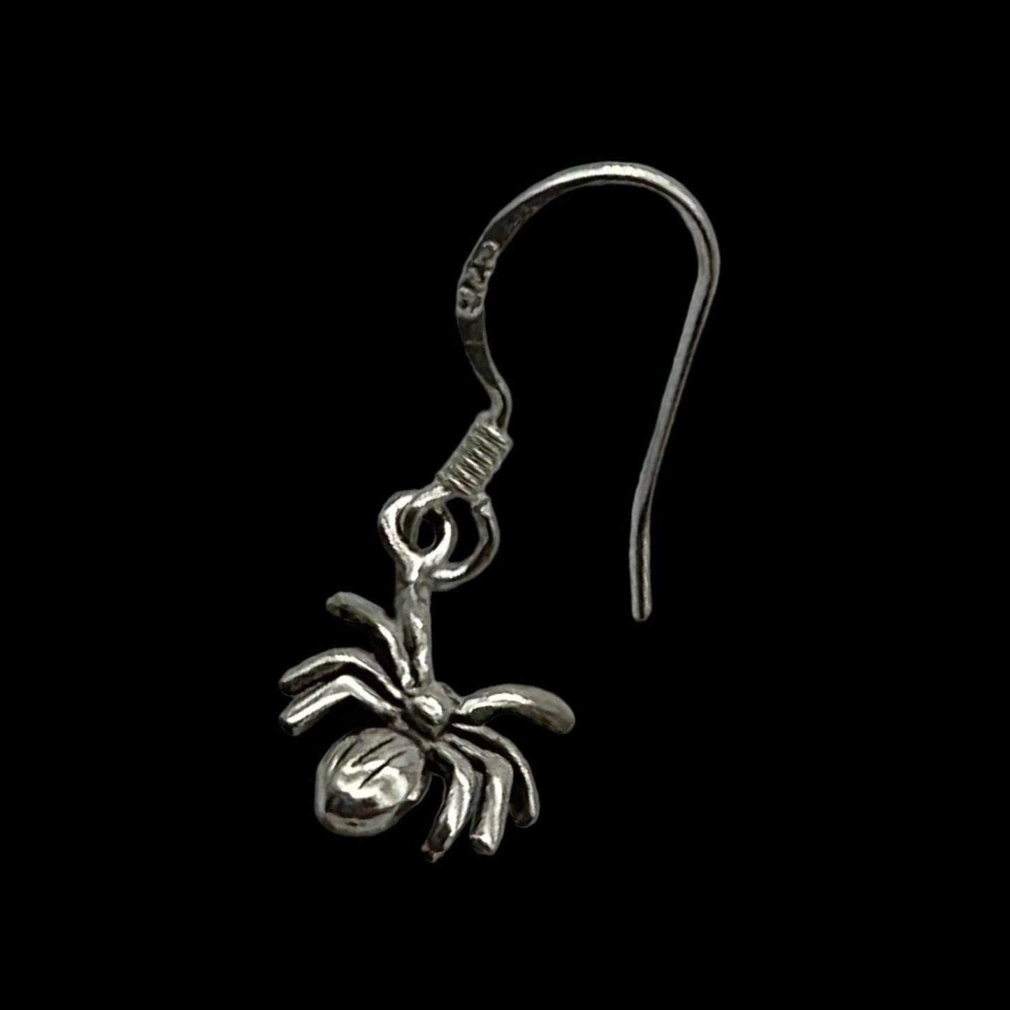 3D 925 Sterling Silver Spider Earrings