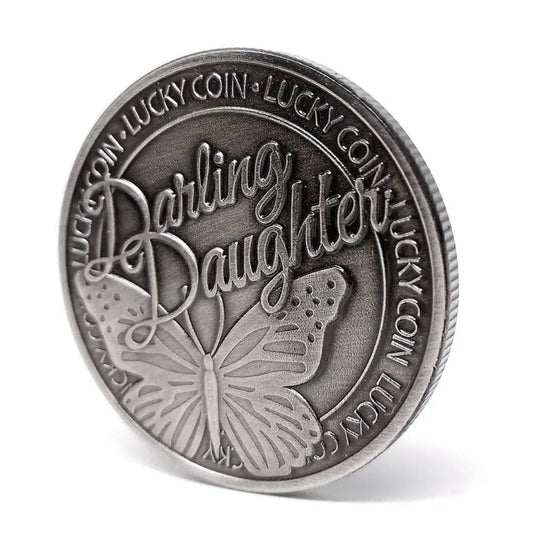 Butterfly Darling Dearest Proud Daughter Silver Souvenir Commemorative Gift Lucky Collectable Coin Gift for Daughter