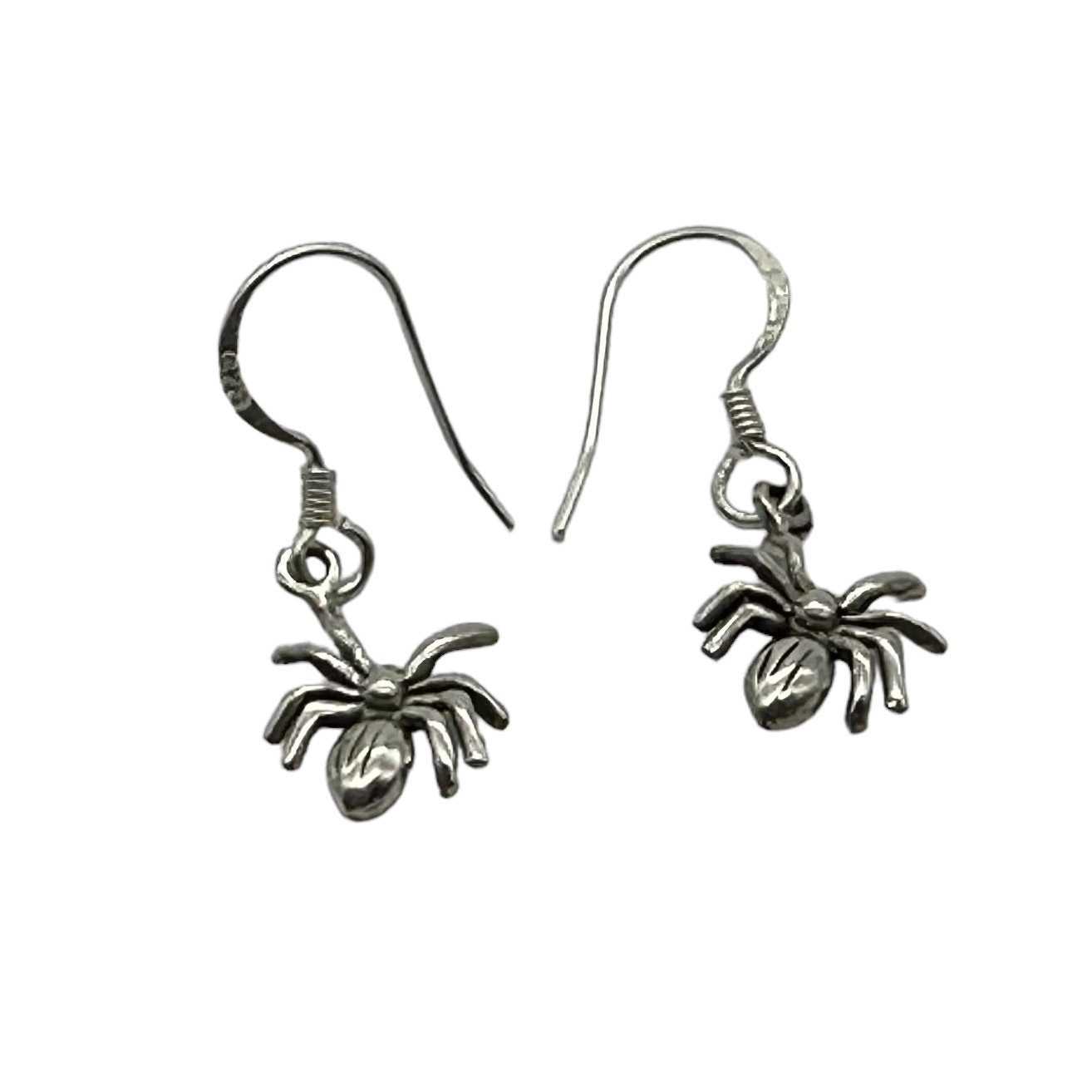 3D 925 Sterling Silver Spider Earrings