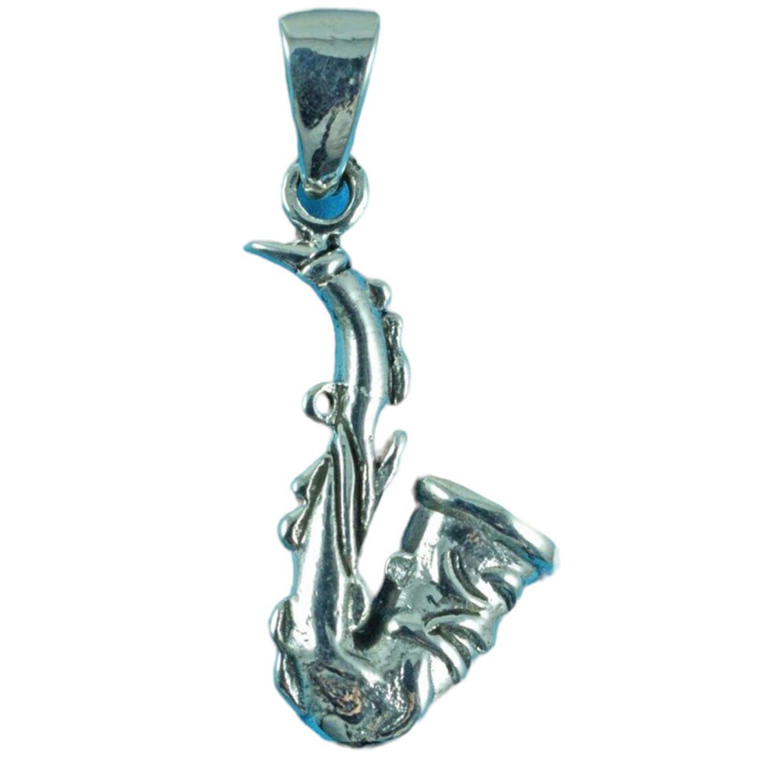 Music Saxophone Sterling Silver Pendant