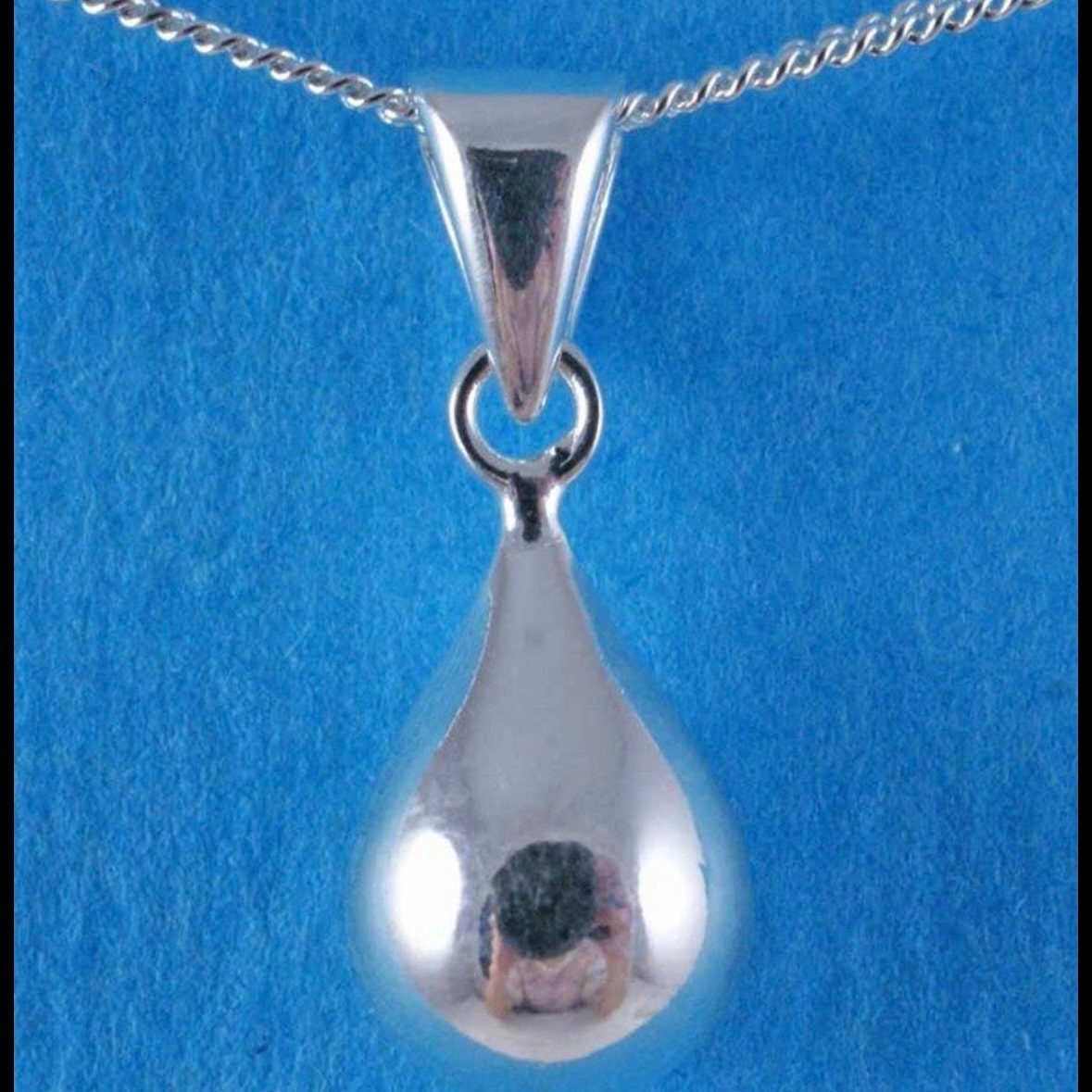 Silver Teardrop Sterling Silver Pendant Necklace