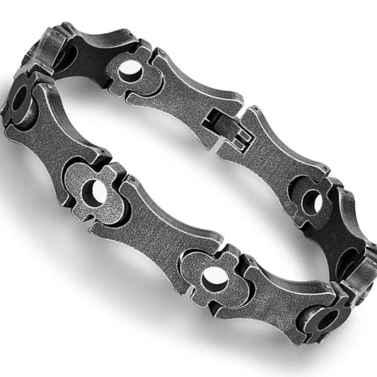 12mm Wide Stainless Steel Vintage Black Bike Motorcycle Chain Jewellery Bracelet