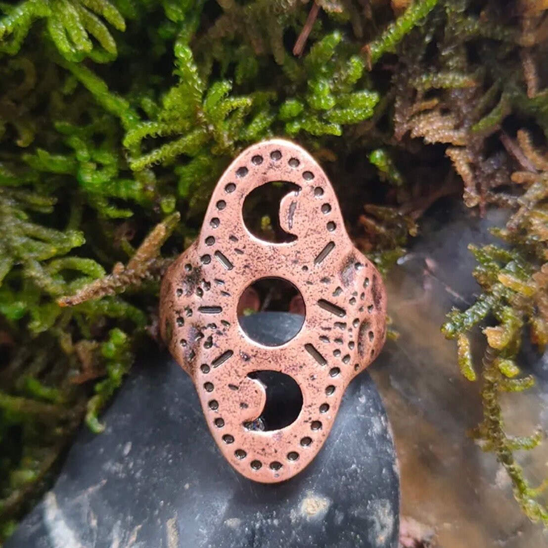 Gothic Witch Pagan Open Adjustable Copper Colour Ring