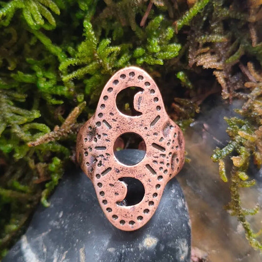 Gothic Witch Pagan Open Adjustable Copper Colour Ring