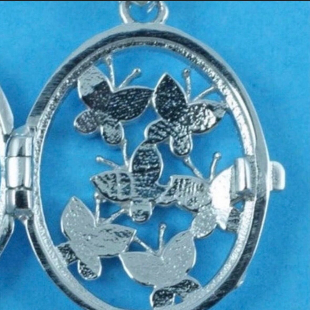 Sterling Silver Butterfly Oval Locket