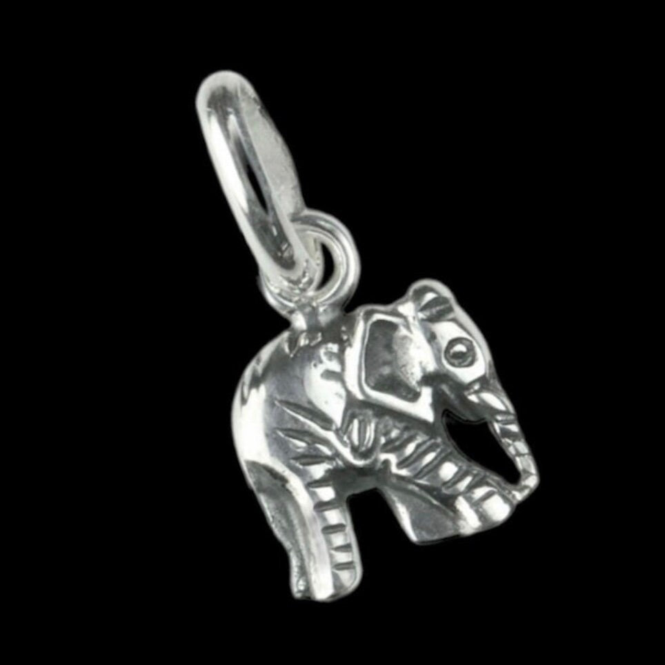 Beautiful Elephant Charm Pendant in Sterling Silver