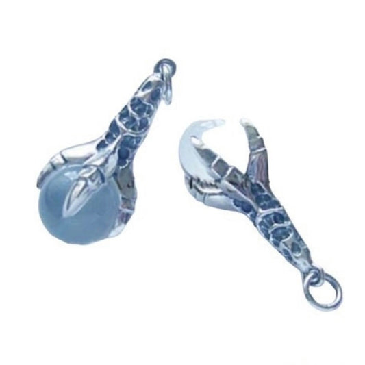 Beautifully Detailed Dragon Claw Pendant set with a 12mm Crystal Ball in 925 Sterling Silver