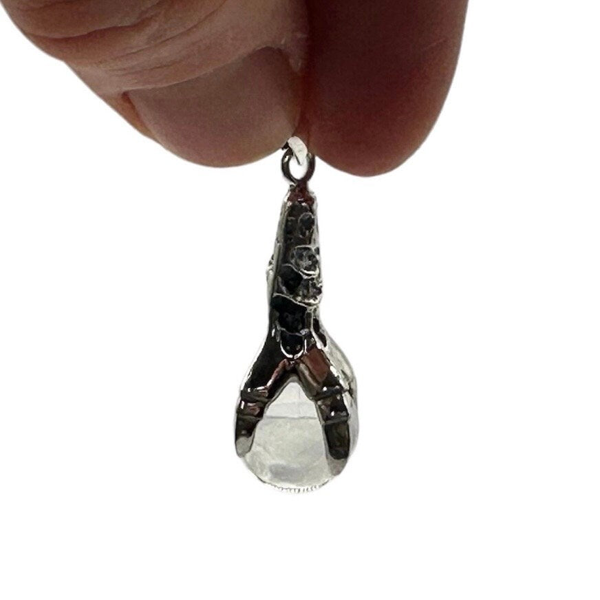 Beautifully Detailed Dragon Claw Pendant set with a 12mm Crystal Ball in 925 Sterling Silver