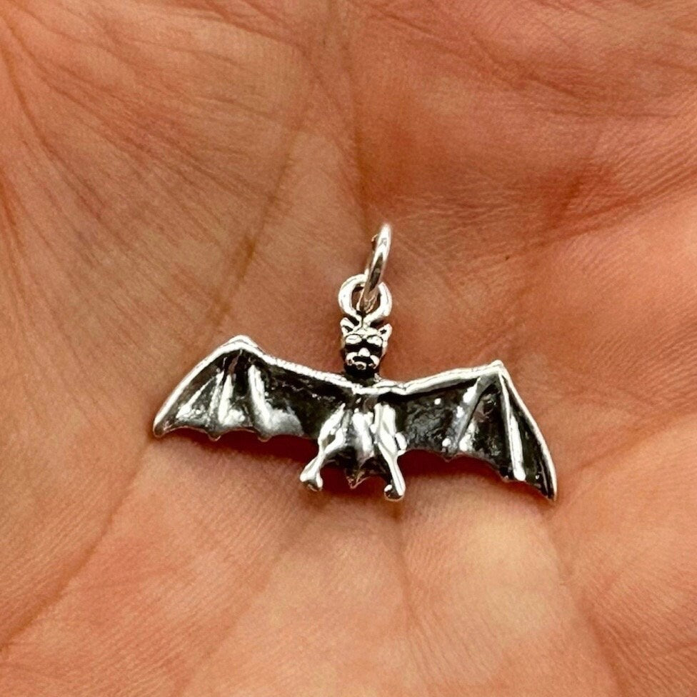 Gothic Bat Pendant in 925 Sterling Silver