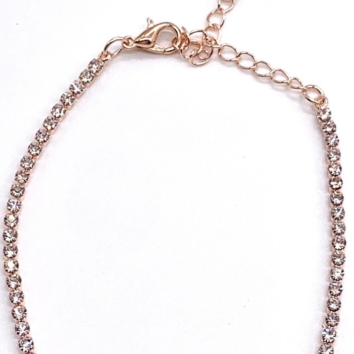 Rose Gold Diamante Bracelet with Genuine Clear Crystal Stones