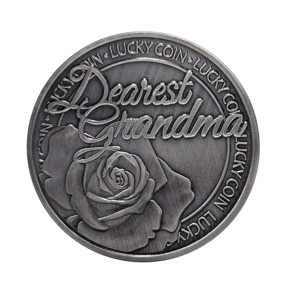 Rose Dearest Grandma Silver Souvenir Commemorative Gift Lucky Collectable Coin Gift for Nan Grandmother